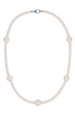POLITE WORLDWIDE Dreamy Freshwater Pearl Necklace in White/Sterling Silver Rhodium