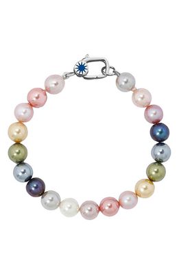 POLITE WORLDWIDE Multicolor Freshwater Pearl Bracelet in Silver