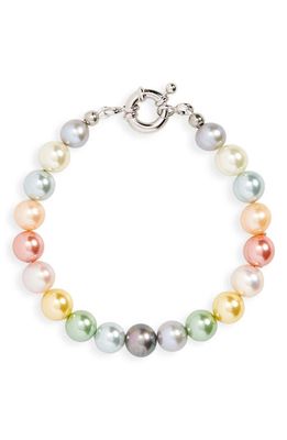 POLITE WORLDWIDE Multicolor Freshwater Pearl Bracelet in Sterling Silver