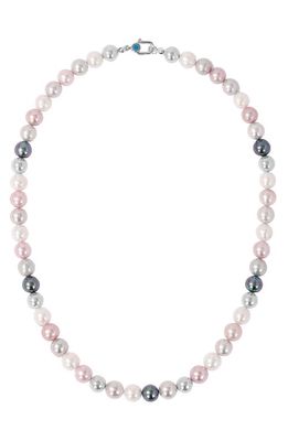 POLITE WORLDWIDE Multicolor Freshwater Pearl Necklace in Sterling Silver Rhodium