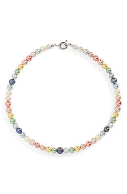 POLITE WORLDWIDE Multicolor Freshwater Pearl Necklace in Sterling Silver