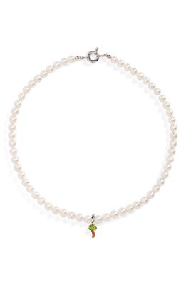 POLITE WORLDWIDE Palm Tree Freshwater Pearl Necklace in Sterling Silver