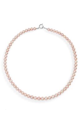 POLITE WORLDWIDE Pink Freshwater Pearl Necklace in Sterling Silver