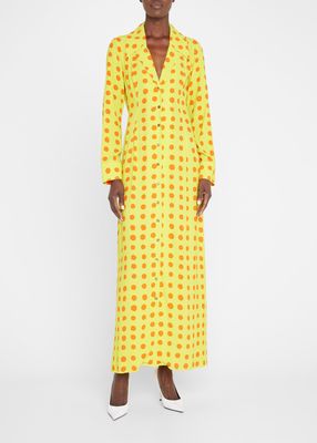 Polka-Dot Camp Collar Shirtdress