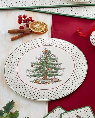 Polka-Dot Christmas Cake Plate