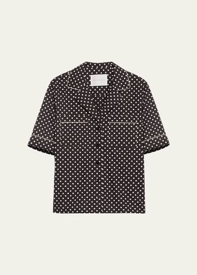 Polka Dot Poplin Camp Shirt