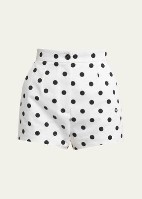 Polka-Dot Tailored Shorts