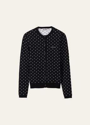 Polka Dot Viscose Cardigan