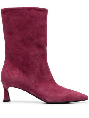 Pollini 60mm pointed-toe suede boots - Purple