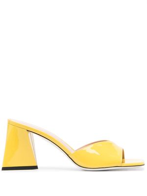 Pollini 80mm block-heel mules - Yellow
