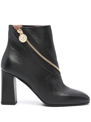 Pollini 85mm ankle leather boots - Black