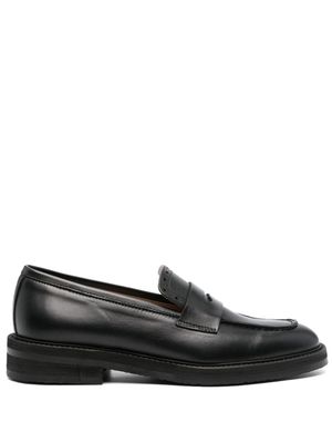 Pollini almond-toe leather loafers - Black