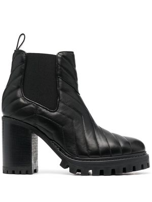 Pollini Beatles quilted leather ankle boots - Black