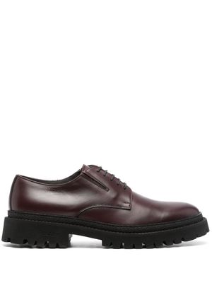 Pollini Brief leather Derby shoes - Red