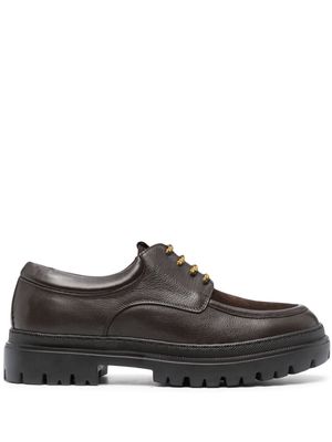 Pollini Helton leather lace-up loafers - Brown