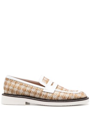 Pollini houndstooth-pattern print loafers - Neutrals