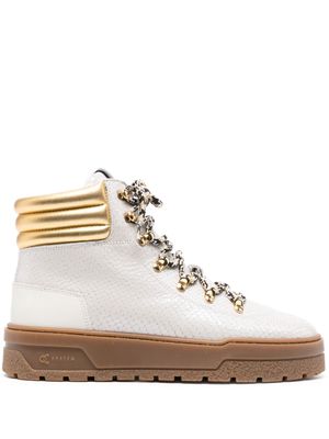Pollini Ice Cracker lace-up boots - Neutrals