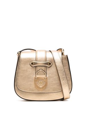 Pollini logo-plaque artificial leather crossbody bag - Gold