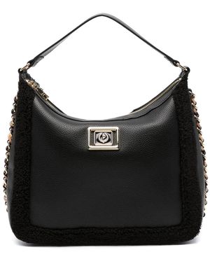 Pollini logo-plaque zip-fastening shoulder bag - Black