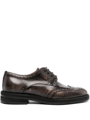 Pollini Mannish leather oxfords - Brown