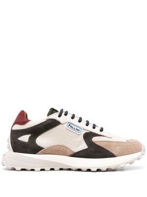 Pollini panelled-design lace-up sneakers - Neutrals