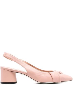 Pollini pointed gathered slingback strap pumps - 613 PINK