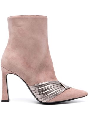 Pollini Sissi 100mm leather ankle boots - Pink