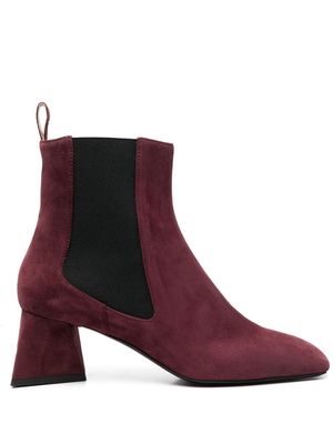 Pollini square-toe 65mm suede boots - Red