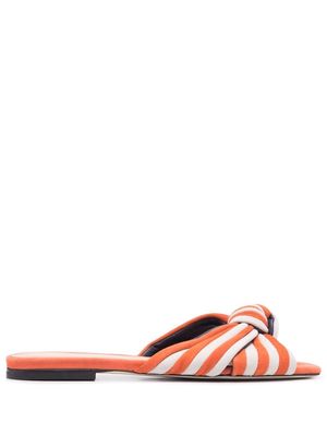 Pollini striped-knot sandals - Orange