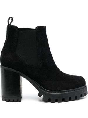 Pollini suede chunky 95mm ankle boots - Black