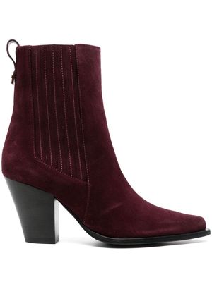 Pollini Texas Flair 80mm suede ankle boots - Red