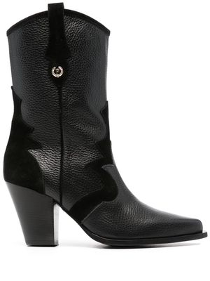 Pollini Texas Flair 85mm leather boots - Black