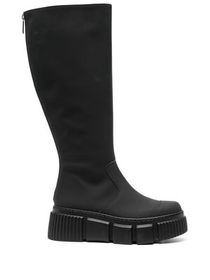 Pollini Wet Look knee-high boots - Black