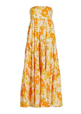Polly Strapless Floral Maxi Dress