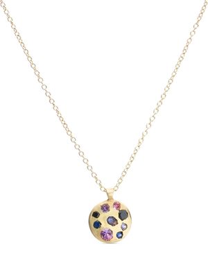 Polly Wales 18kt yellow gold Celeste crystal and sapphire necklace - BLUE PINK