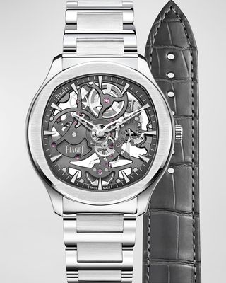 Polo 42mm Stainless Steel Grey Skeleton Watch