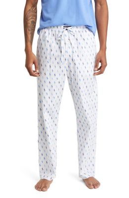 POLO Logo Print Cotton Pajama Pants in Cruise Navy