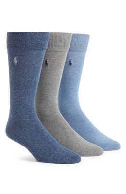 Polo Ralph Lauren 3-Pack Combed Cotton Blend Socks in Heath