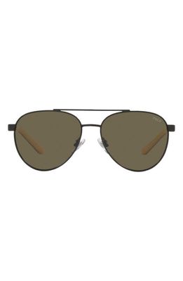 Polo Ralph Lauren 51mm Aviator Sunglasses in Shiny Black