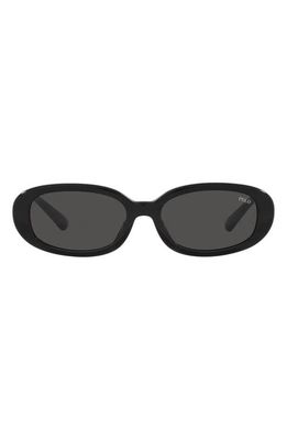 Polo Ralph Lauren 53mm Oval Sunglasses in Shiny Black