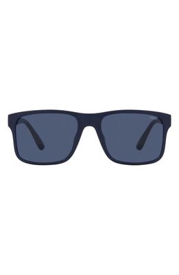 Polo Ralph Lauren 57mm Rectangular Sunglasses in Blue