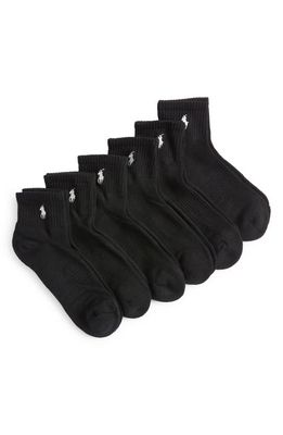 Polo Ralph Lauren 6-Pack Quarter Crew Socks in Black