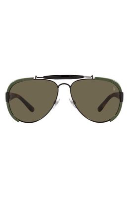 Polo Ralph Lauren 60mm Pilot Sunglasses in Matte Black