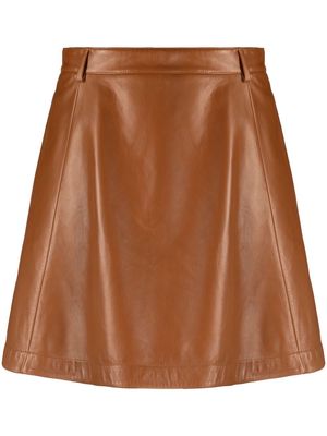 Polo Ralph Lauren A-line leather skirt - Brown