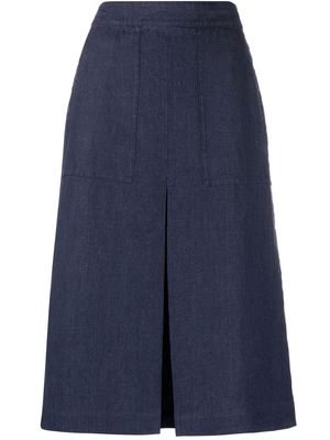 Polo Ralph Lauren A-line linen midi skirt - Blue