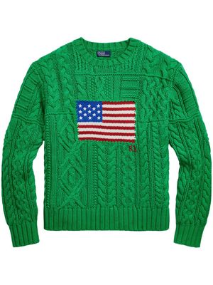 Polo Ralph Lauren Aran Flag knitted jumper - Green