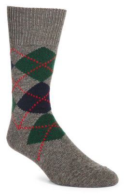 Polo Ralph Lauren Argyle Wool Blend Crew Socks in Grey Heather