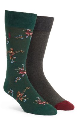 Polo Ralph Lauren Assorted 2-Pack Floral Dress Socks in Hunter