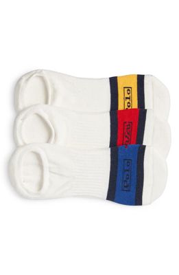 Polo Ralph Lauren Assorted 3-Pack Classic Stripe Liner Socks in Whast