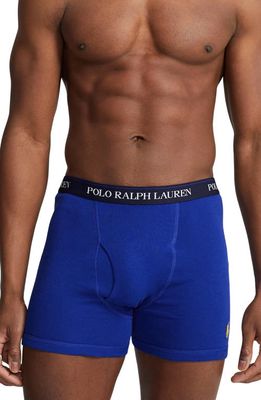 Polo Ralph Lauren Assorted 3-Pack Cotton Boxer Briefs in Navy Yellow Royal at Nordstrom, Size Large